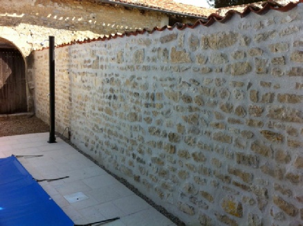 Pool wall repointed